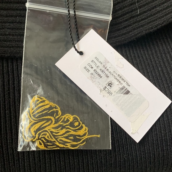 Milly rib mix top in black. size P. NWT. - Picture 6 of 6